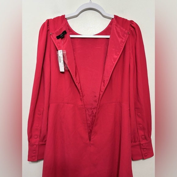 New! J Crew Long Sleeve Crepe 365 Dress in Bright Rose Women’s Size 8 - Picture 9 of 13